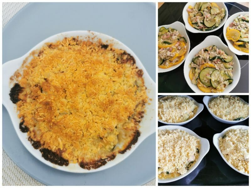 Cliquez pour zoomer ! Crumble courgettes, chèvre et lardons Thermomix par mymi35