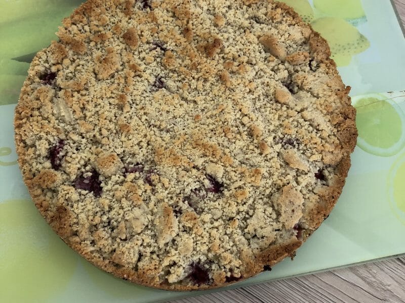 Cliquez pour zoomer ! Cookie-crumble rhubarbe framboises Thermomix par Nadegelafouine