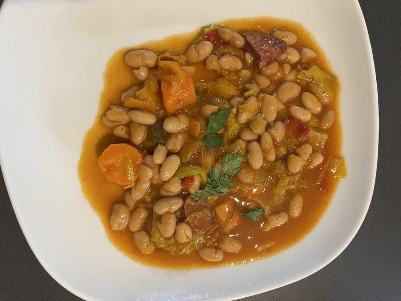 Cliquez pour zoomer ! Mijoté d’haricots blanc légumes et chorizo Thermomix par mag2677