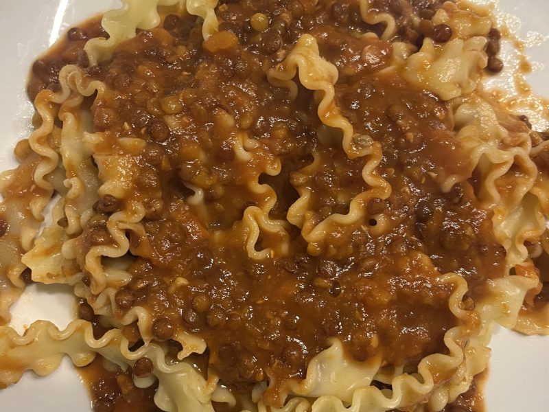 Cliquez pour zoomer ! Pâtes sauce lentilles à la bourguignonne Thermomix par mag2677