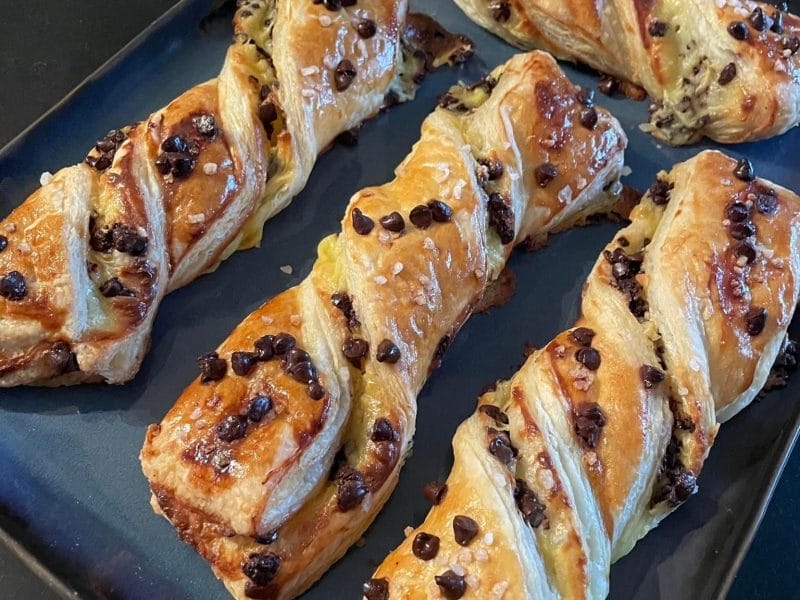 Cliquez pour zoomer ! Torsades crème pâtissière et pépites de chocolat Thermomix par elisabethclevilliers