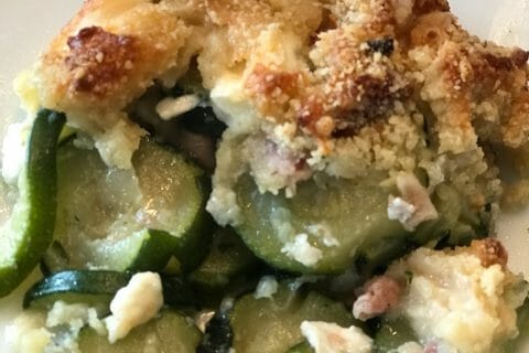 Cliquez pour zoomer ! Crumble courgettes, chèvre et lardons Thermomix par joevenus11