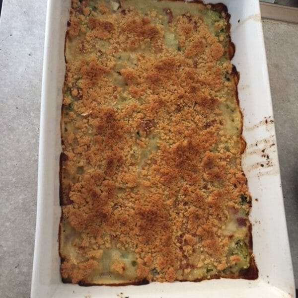 Cliquez pour zoomer ! Crumble courgettes, chèvre et lardons Thermomix par laura31240