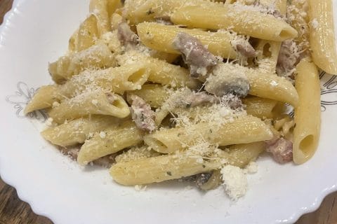 Cliquez pour zoomer ! Gratin de pennes aux champignons Thermomix par emiliedel