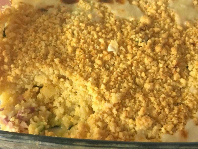 Cliquez pour zoomer ! Crumble courgettes, chèvre et lardons Thermomix par capricious