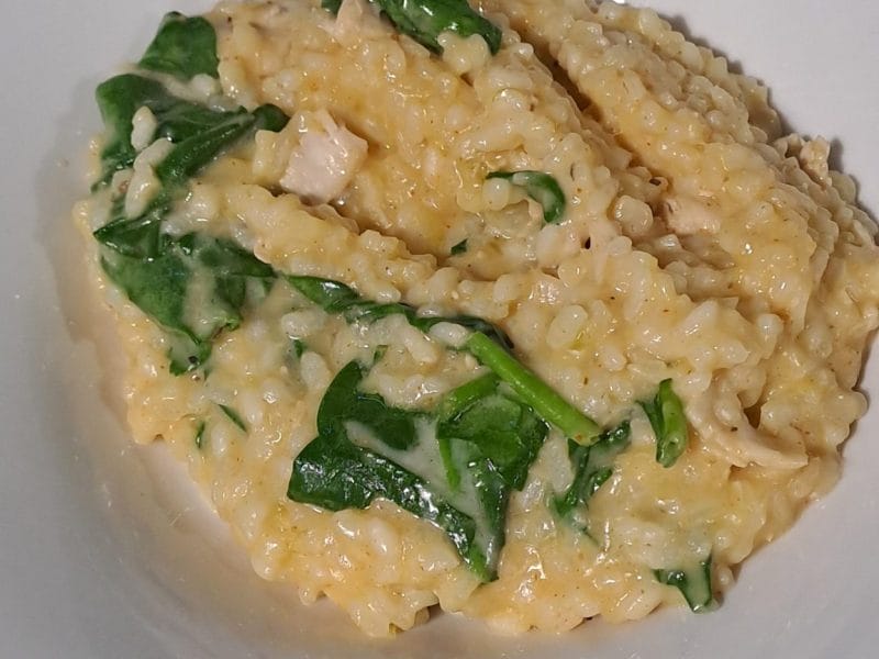 Cliquez pour zoomer ! Risotto au poulet, épinards et poireaux Thermomix par vanou58