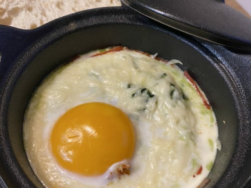 Cliquez pour zoomer ! Oeufs cocotte épinards et chorizo Thermomix par cassandra_23