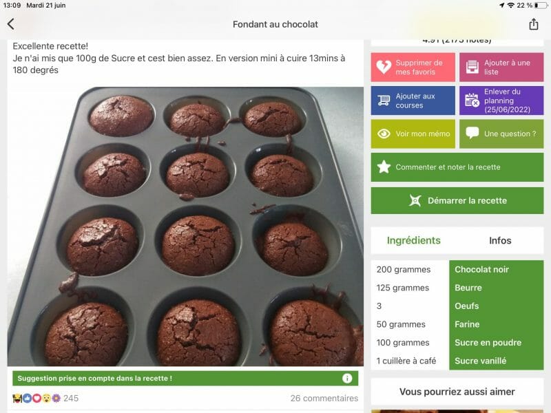 Cliquez pour zoomer ! Fondant au chocolat Thermomix par Titine45
