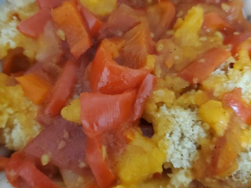 Cliquez pour zoomer ! Crumble poivrons, tomates, parmesan Thermomix par maga9