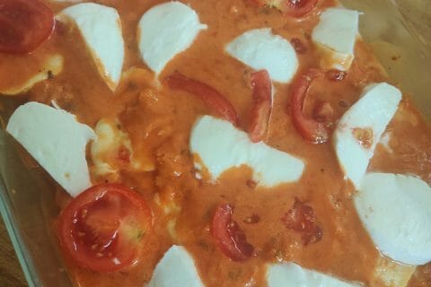 Cliquez pour zoomer ! Gratin de tortellini tomate mozzarella Thermomix par emydeve
