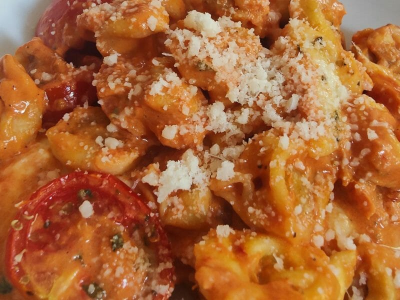 Cliquez pour zoomer ! Gratin de tortellini tomate mozzarella Thermomix par emydeve