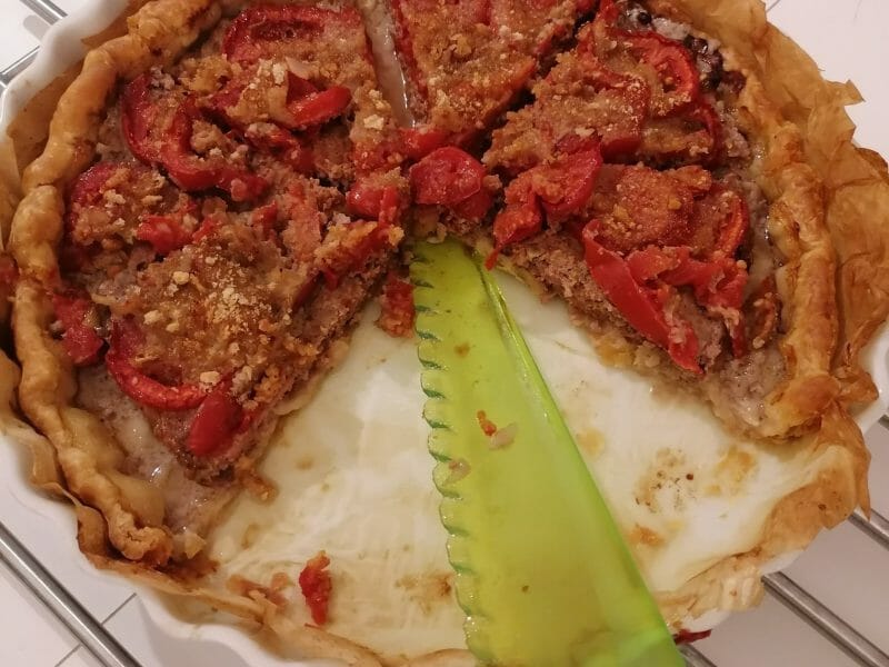 Cliquez pour zoomer ! Tarte salée façon tomates farcies Thermomix par nenette29000