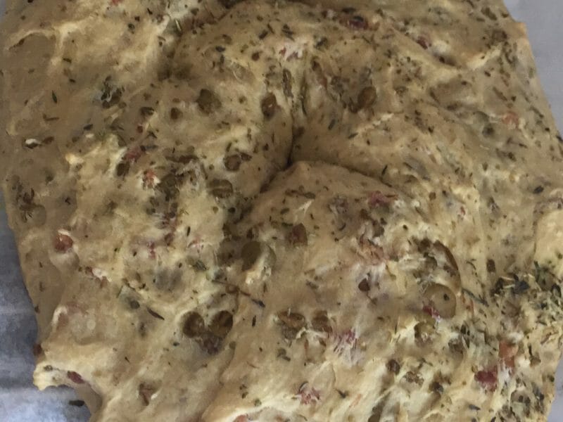 Cliquez pour zoomer ! Fougasse olives et lardons Thermomix par SCSC