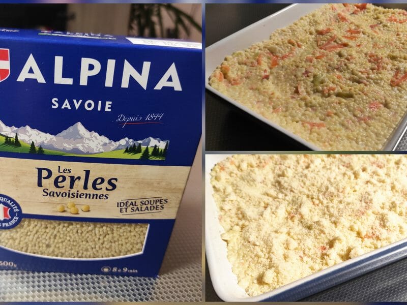 Cliquez pour zoomer ! Gratin de perles, saumon et courgettes Thermomix par vero