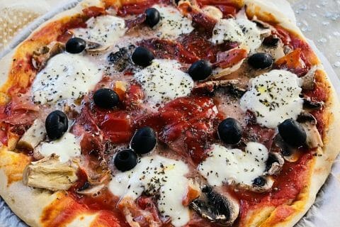 Cliquez pour zoomer ! Pizza capricciosa Thermomix par matt06