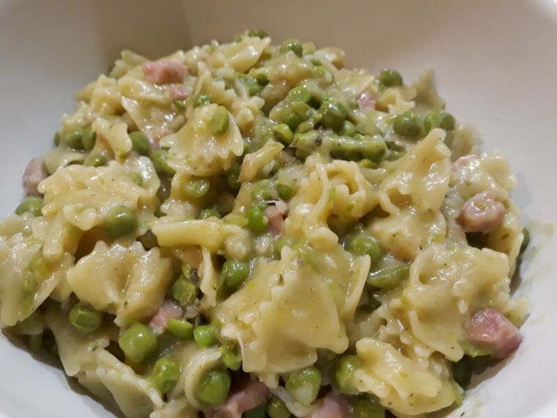 Cliquez pour zoomer ! Pâtes aux petits pois et lardons Thermomix par Emydriase
