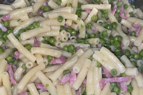 Cliquez pour zoomer ! Pâtes aux petits pois et lardons Thermomix par geeksy