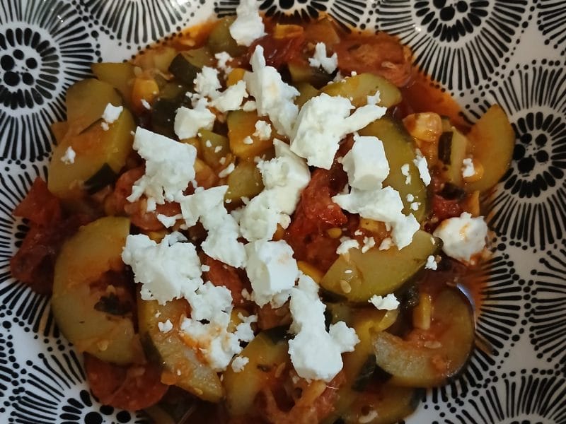 Cliquez pour zoomer ! Poêlée de courgettes à la mexicaine Thermomix par Bamby