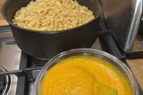 Cliquez pour zoomer ! Fusilli à la crème de potimarron et gorgonzola Thermomix par Blanchecvn