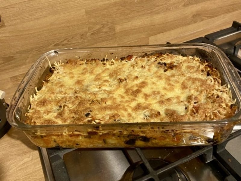 Cliquez pour zoomer ! Gratin de pâtes aux aubergines et tomates cerises Thermomix par Blanchecvn