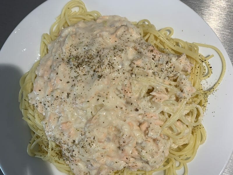 Cliquez pour zoomer ! Spaghettis au saumon fumé Thermomix par romanetrk
