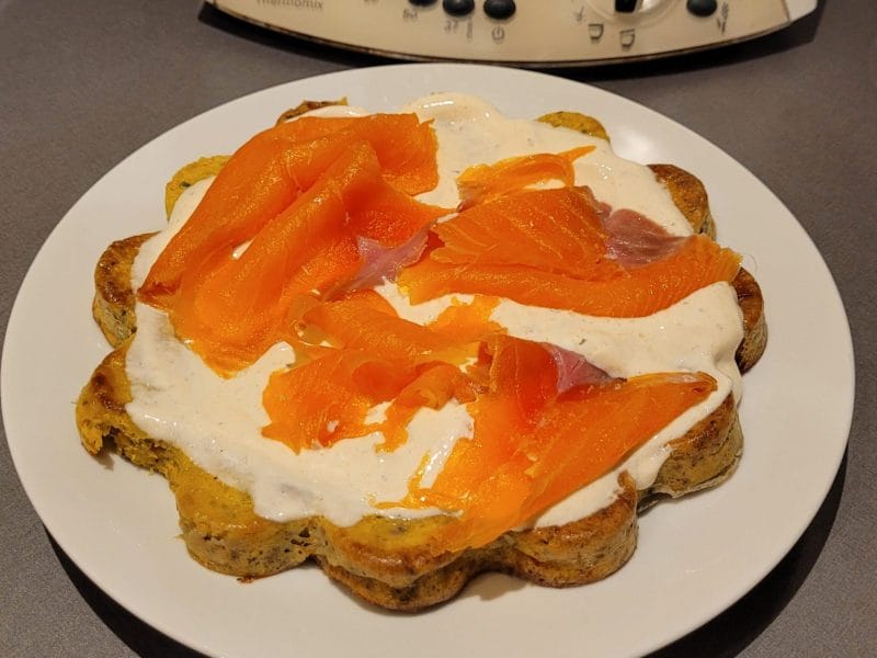 Cliquez pour zoomer ! Galette de légumes et saumon fumé Thermomix par Agathe RS