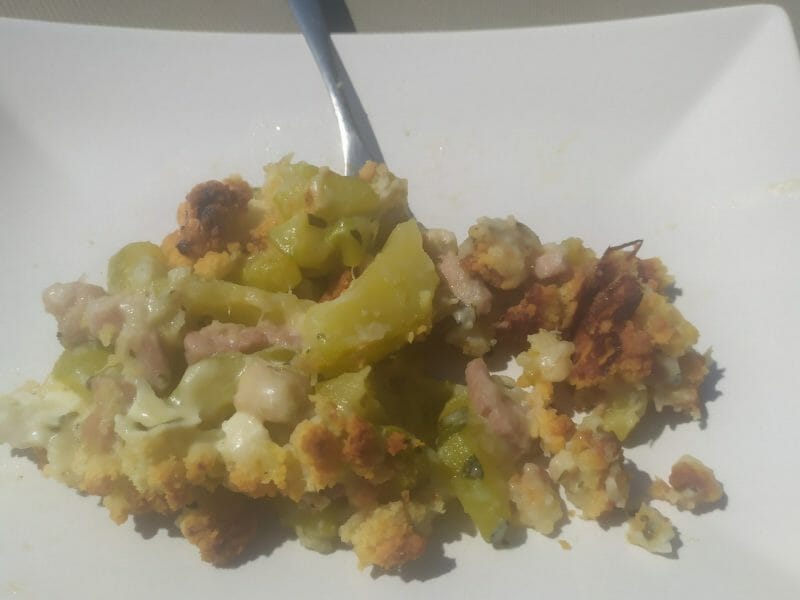 Cliquez pour zoomer ! Crumble courgettes, chèvre et lardons Thermomix par cindy_158