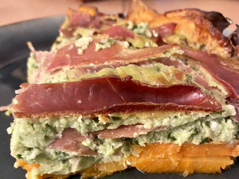 Cliquez pour zoomer ! Quiche à la patate douce, feta et jambon cru Thermomix par alexandra_117