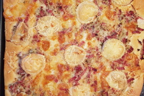 Cliquez pour zoomer ! Fougasse chèvre et lardons Thermomix par Sylfrandre