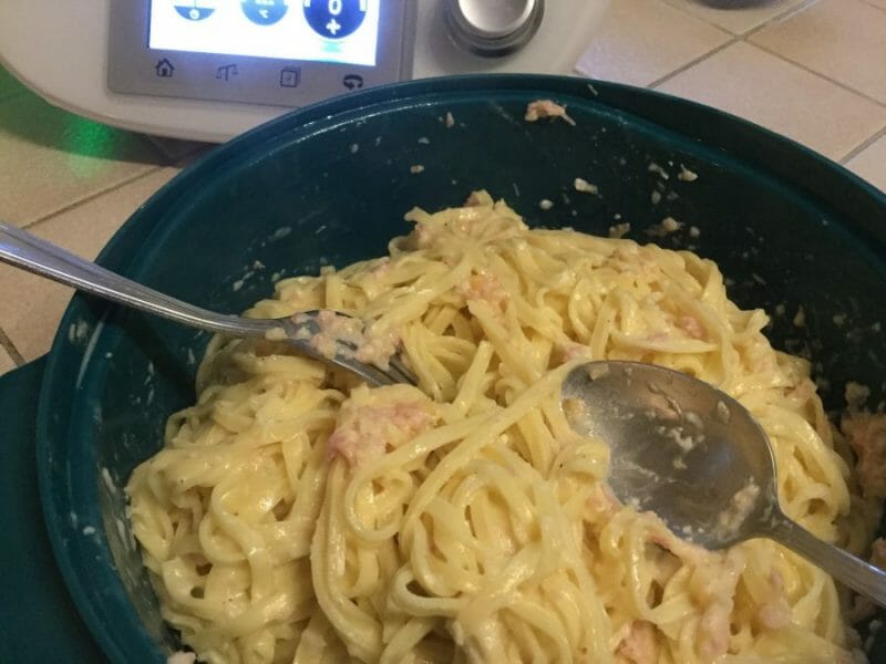 Cliquez pour zoomer ! Pâtes carbonara Thermomix par chocolatitine