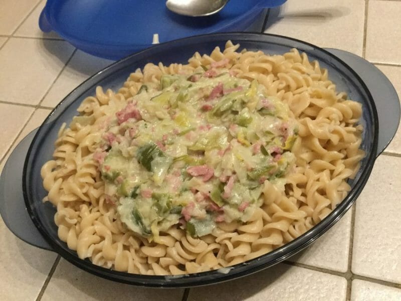 Cliquez pour zoomer ! Tagliatelles à la crème de poireaux Thermomix par chocolatitine