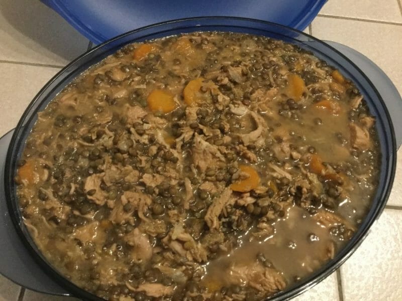 Cliquez pour zoomer ! Lentilles et ses saucisses Thermomix par chocolatitine