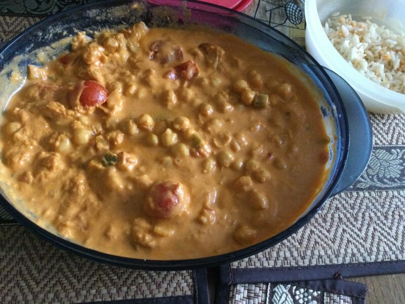 Curry de pois chiches au lait de coco au Thermomix - Cookomix