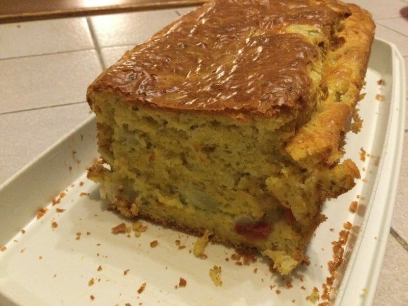 Cliquez pour zoomer ! Cake aux artichauts et tomates confites Thermomix par chocolatitine