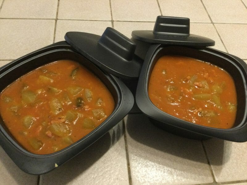 Cliquez pour zoomer ! Concombre cuit lardons tomate paprika Thermomix par chocolatitine