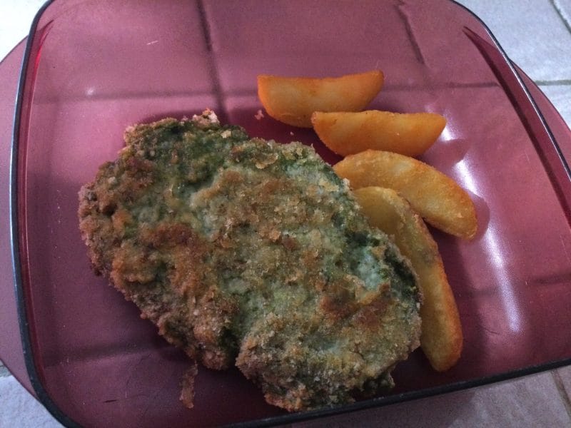 Cliquez pour zoomer ! Escalopes poulet et épinards panées Thermomix par chocolatitine