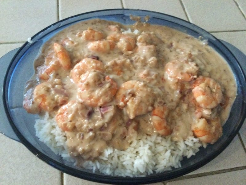 Cliquez pour zoomer ! Crevettes miel sésame au lait de coco Thermomix par chocolatitine