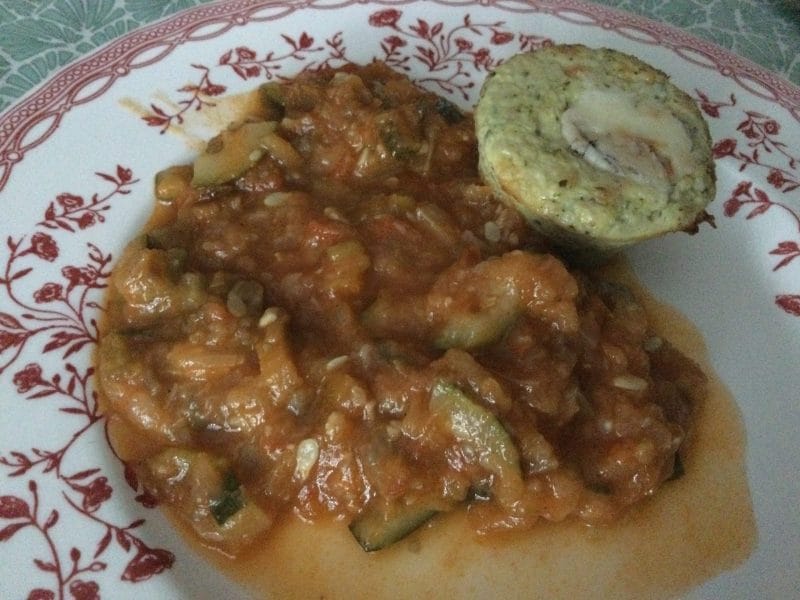 Cliquez pour zoomer ! Petits flans courgettes coeur fondant au gorgonzola Thermomix par chocolatitine