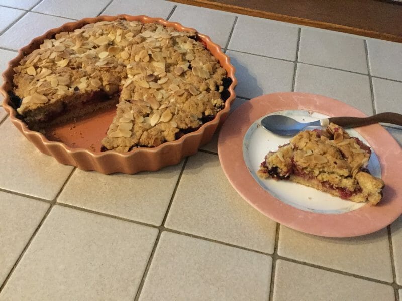 Cliquez pour zoomer ! Cookie-crumble rhubarbe framboises Thermomix par chocolatitine