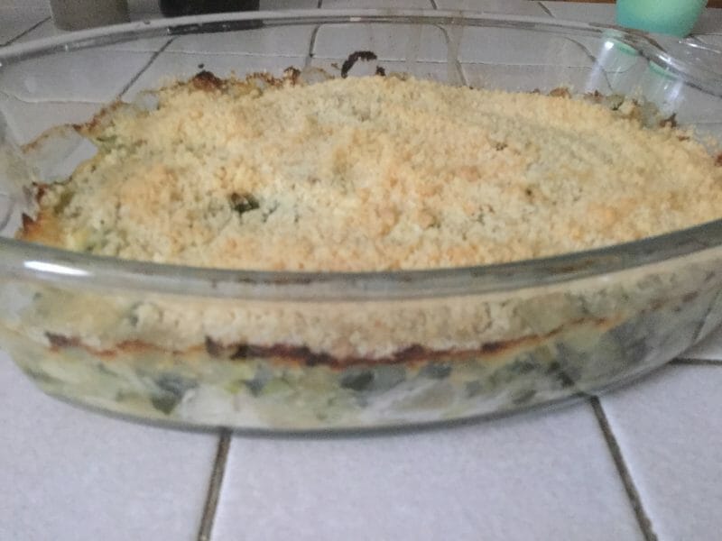 Cliquez pour zoomer ! Crumble poulet, courgettes et parmesan Thermomix par chocolatitine