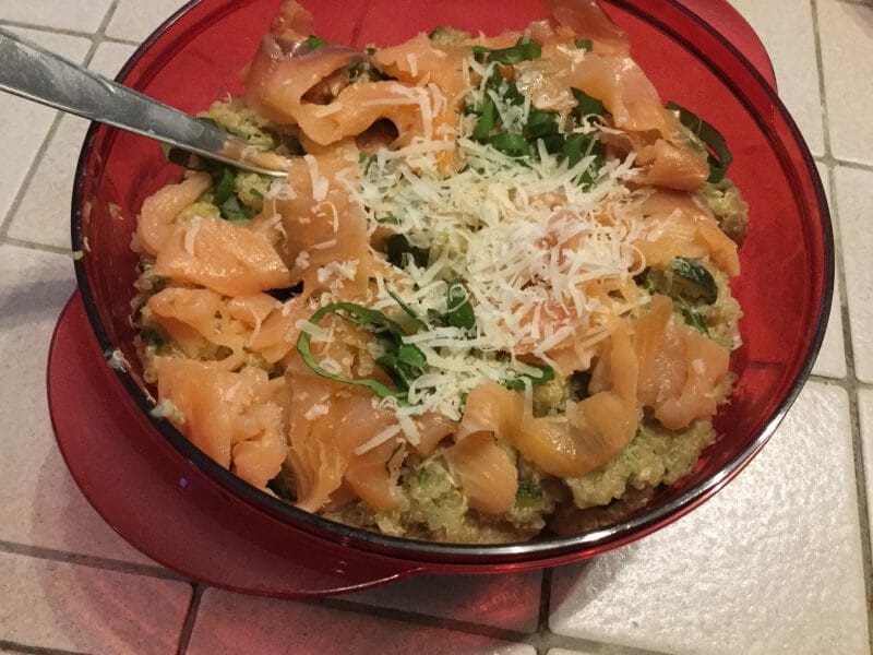 Cliquez pour zoomer ! Risotto de quinoa, courgettes et saumon Thermomix par chocolatitine