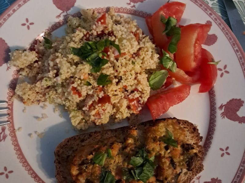 Cliquez pour zoomer ! Crostini tomates, olives et mozzarella Thermomix par chocolatitine