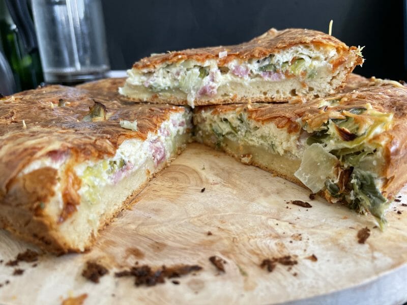 Cliquez pour zoomer ! Gâteau poireaux, lardons et fromage Thermomix par Zazou56