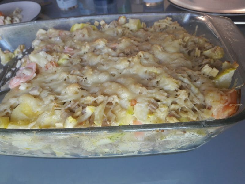 Cliquez pour zoomer ! Gratin de crozets aux courgettes et saumon fumé Thermomix par artemis37