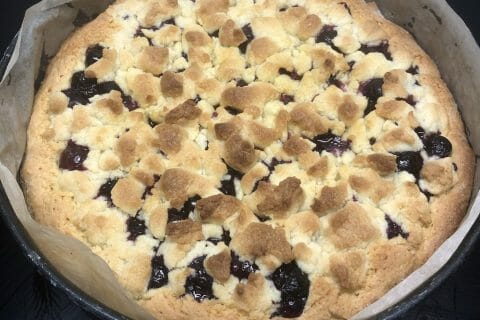 Cliquez pour zoomer ! Gâteau aux myrtilles façon crumble Thermomix par Sophgal