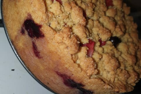 Cliquez pour zoomer ! Cookie-crumble rhubarbe framboises Thermomix par Jessouu