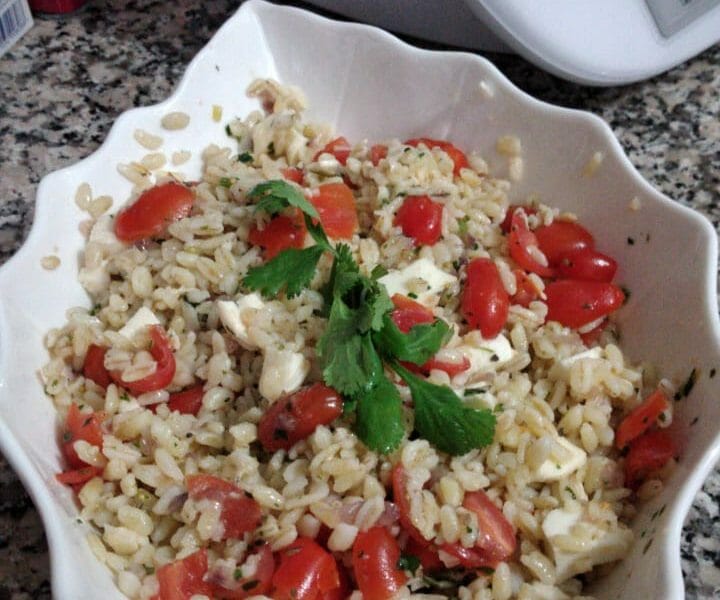 Cliquez pour zoomer ! Salade d’ebly, oignon caramélisé & mozzarella Thermomix par ftima