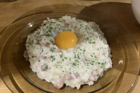 Cliquez pour zoomer ! Risotto façon carbonara Thermomix par Flavie Tartaglia Dgsto