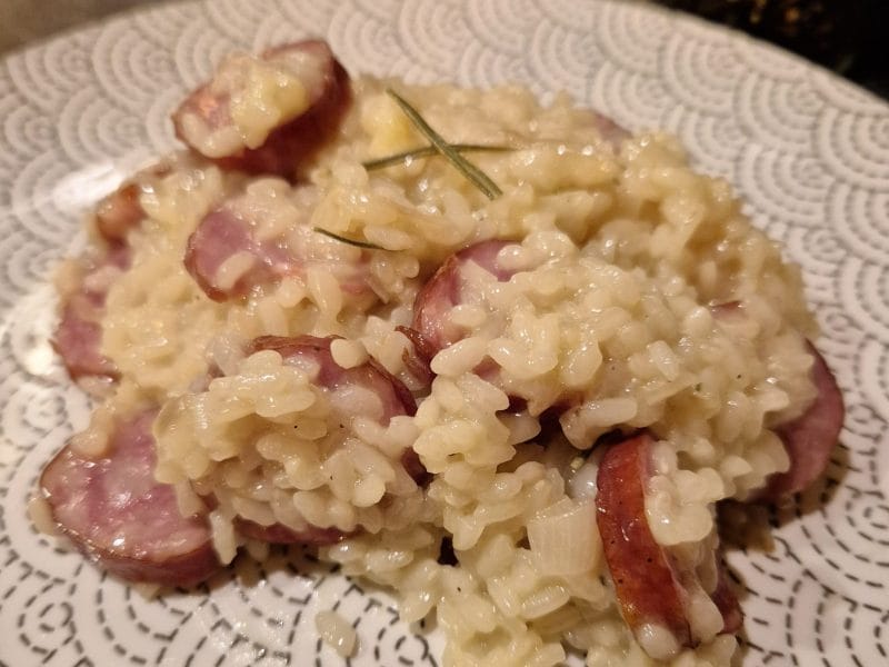 Cliquez pour zoomer ! Risotto à la saucisse fumée et au comté Thermomix par Nessa