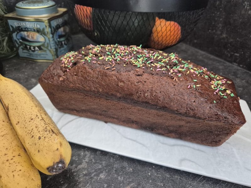 Cliquez pour zoomer ! Cake au chocolat et à la banane Thermomix par Nessa